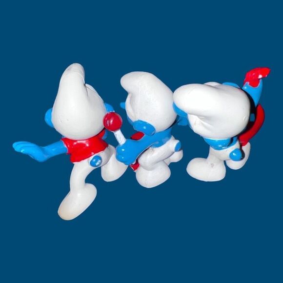 Vintage 1966 MUSICAL Smurf Drummer, Singer & Mandolin, Peyo Schleich Figures B2 - Picture 3 of 6
